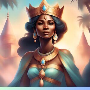 Medieval Black Princess Graphic Posters